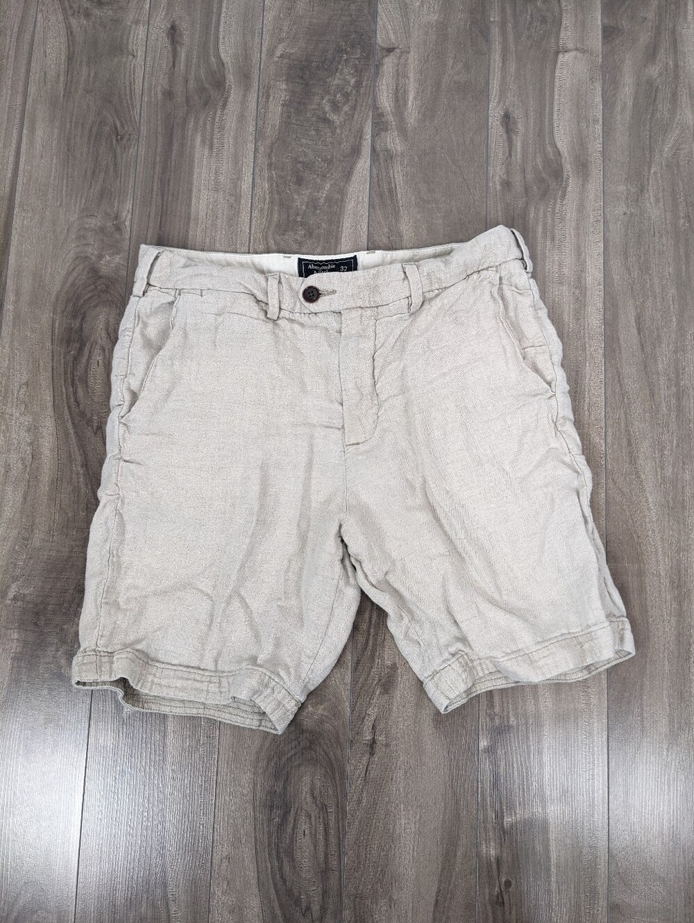 Abercrombie & Fitch Size 32 Linen Khaki Shorts 100% Linen